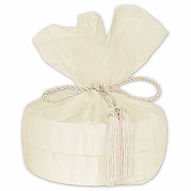 Click on Ivory Organza Wraps with Tassels to see product details