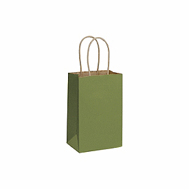 Click on Rainforest Green Color-on-Kraft Shoppers 5 1/4x3 1/2x8 1/4 to see product details