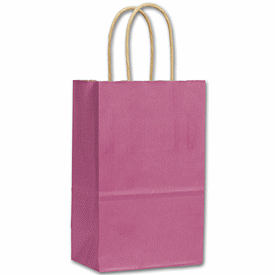 Click on Hot Pink Color-on-White Kraft Shoppers to see product details