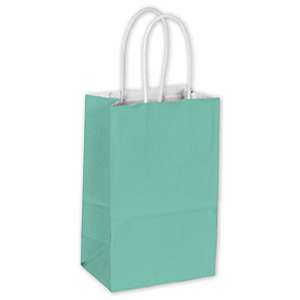 Click on Aqua Color-on-White Kraft Shoppers to see product details