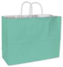 Click on Aqua Color-on-White Kraft Shoppers to see product details
