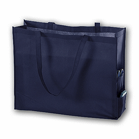 Click on Navy Unprinted Non-Woven Tote Bags to see product details