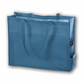 Click on Cool Blue Unprinted Non-Woven Tote Bags to see product details