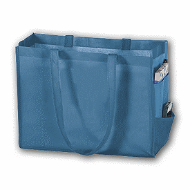Click on Cool Blue Unprinted Non-Woven Tote Bags to see product details