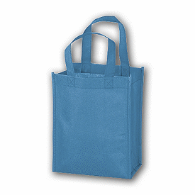 Click on Cool Blue Unprinted Non-Woven Tote Bags to see product details