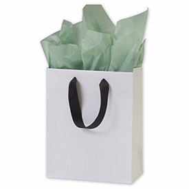 Click on White Grosgrain Handle Matte Laminated Euro Shoppers to see product details