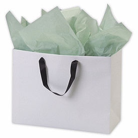 Click on White Grosgrain Handle Matte Laminated Euro Shoppers to see product details