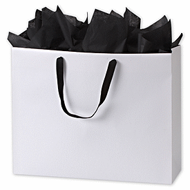 Click on White Grosgrain Handle Matte Laminated Euro Shoppers to see product details