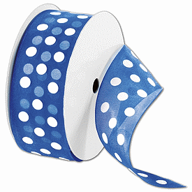 Click on Sheer Royal Ribbon with White Dots to see product details