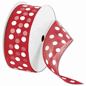 Click on Sheer Red Ribbon with White Dots to see product details