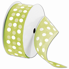 Click on Sheer Kiwi Ribbon with White Dots to see product details