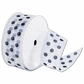Click on Sheer White Ribbon with Black Dots to see product details