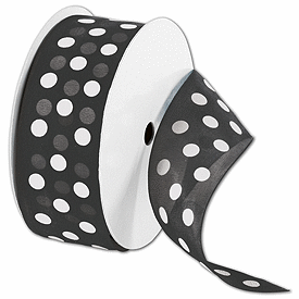 Click on Sheer Black Ribbon with White Dots to see product details