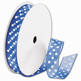Click on Sheer Royal Ribbon with White Dots to see product details