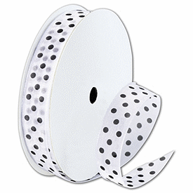 Click on Sheer White Ribbon with Black Dots to see product details
