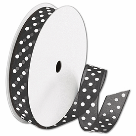 Click on Sheer Black Ribbon with White Dots to see product details