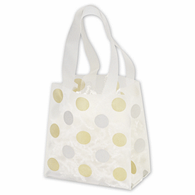Click on Gold & Silver Dots Clear-Frosted Flex Loop Shoppers to see product details