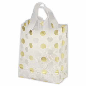 Click on Gold & Silver Dots Clear-Frosted Flex Loop Shoppers to see product details