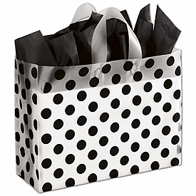 Click on Black Dots Clear-Frosted Shoppers to see product details