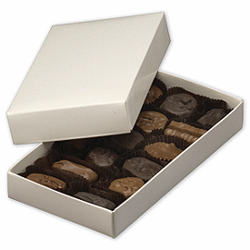 Click on White Two-Piece Candy Boxes to see product details