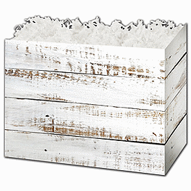 Click on Distressed White Wood Gift Basket Boxes to see product details