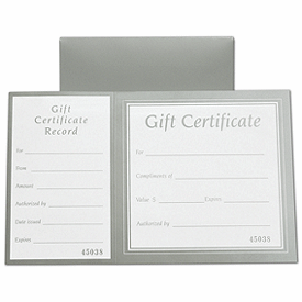 Click on Metallic Silver Square Gift Certificates w/ Folder to see product details