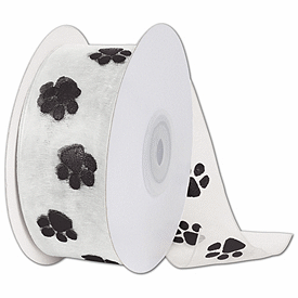 Click on Sheer Black Paws on White Ribbon to see product details
