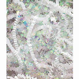 Click on White & Iridescent Metallic Crinkle Cut Blend Fill to see product details